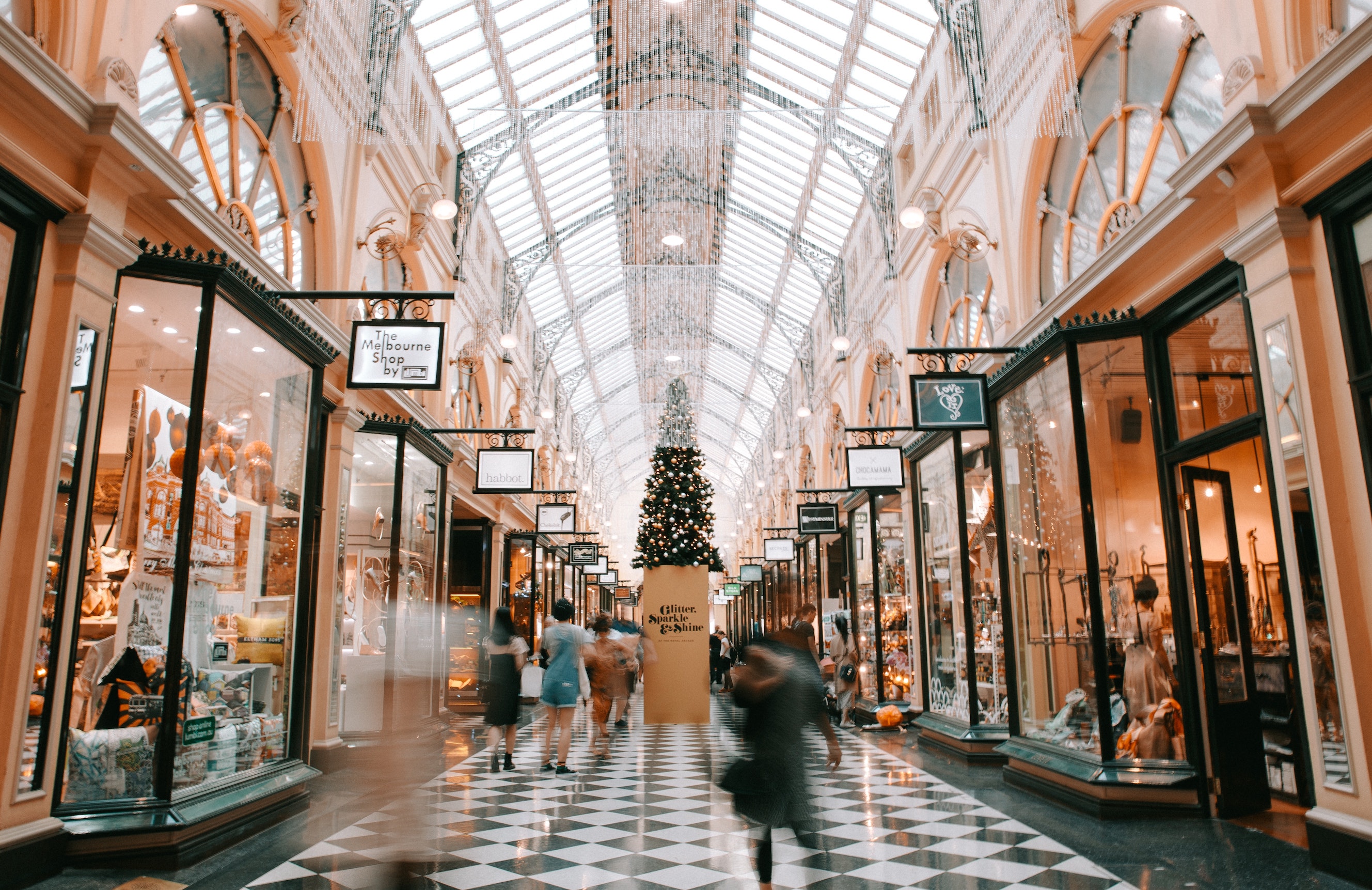 Festive holiday scene internal building 