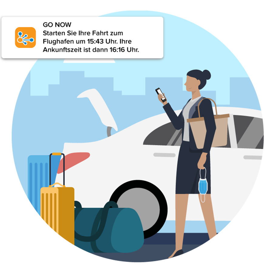 woman using TripIt pro go now