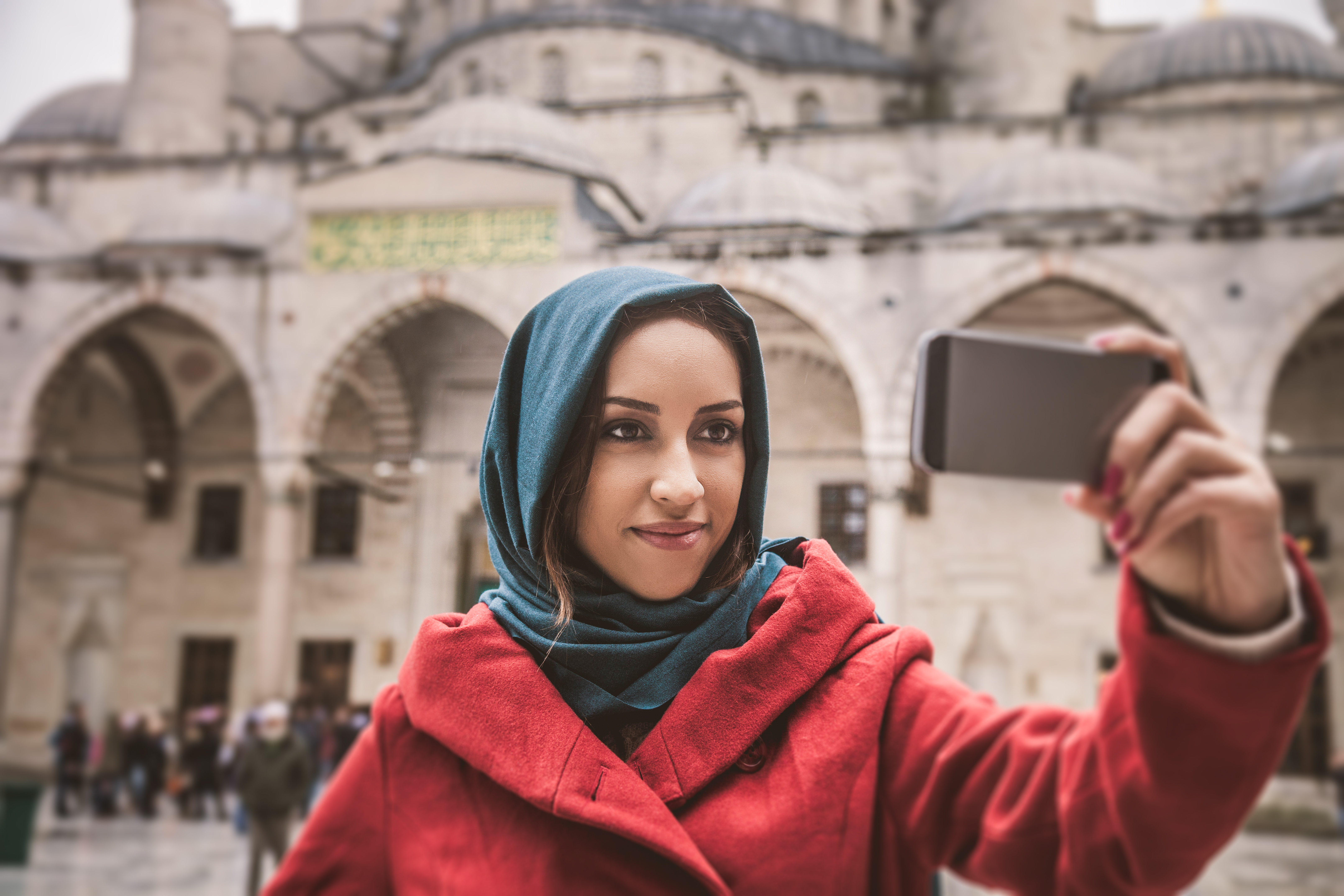 Person taking selfie