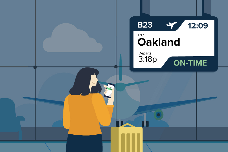 illustration of person at airport 