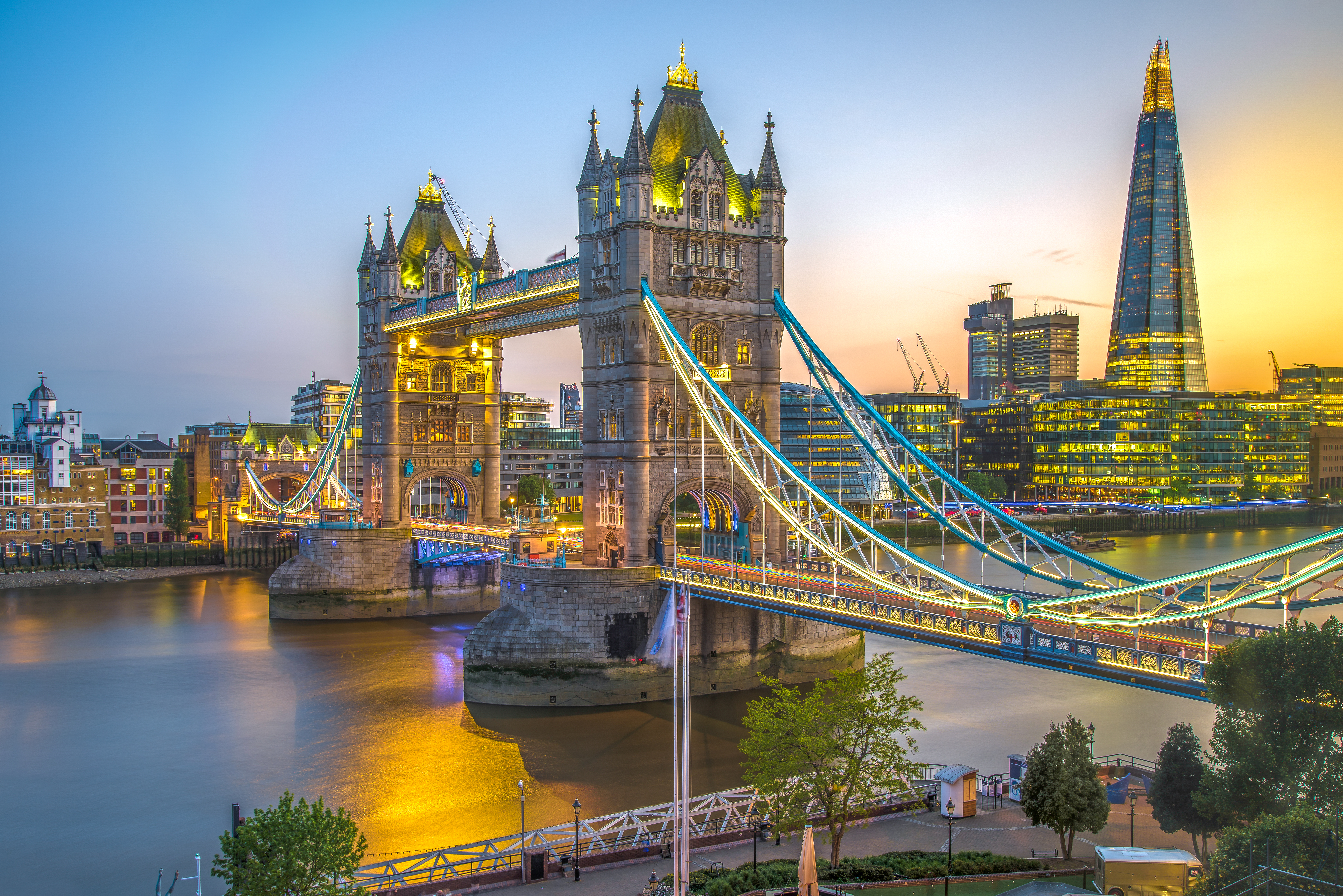 city of London at sunset