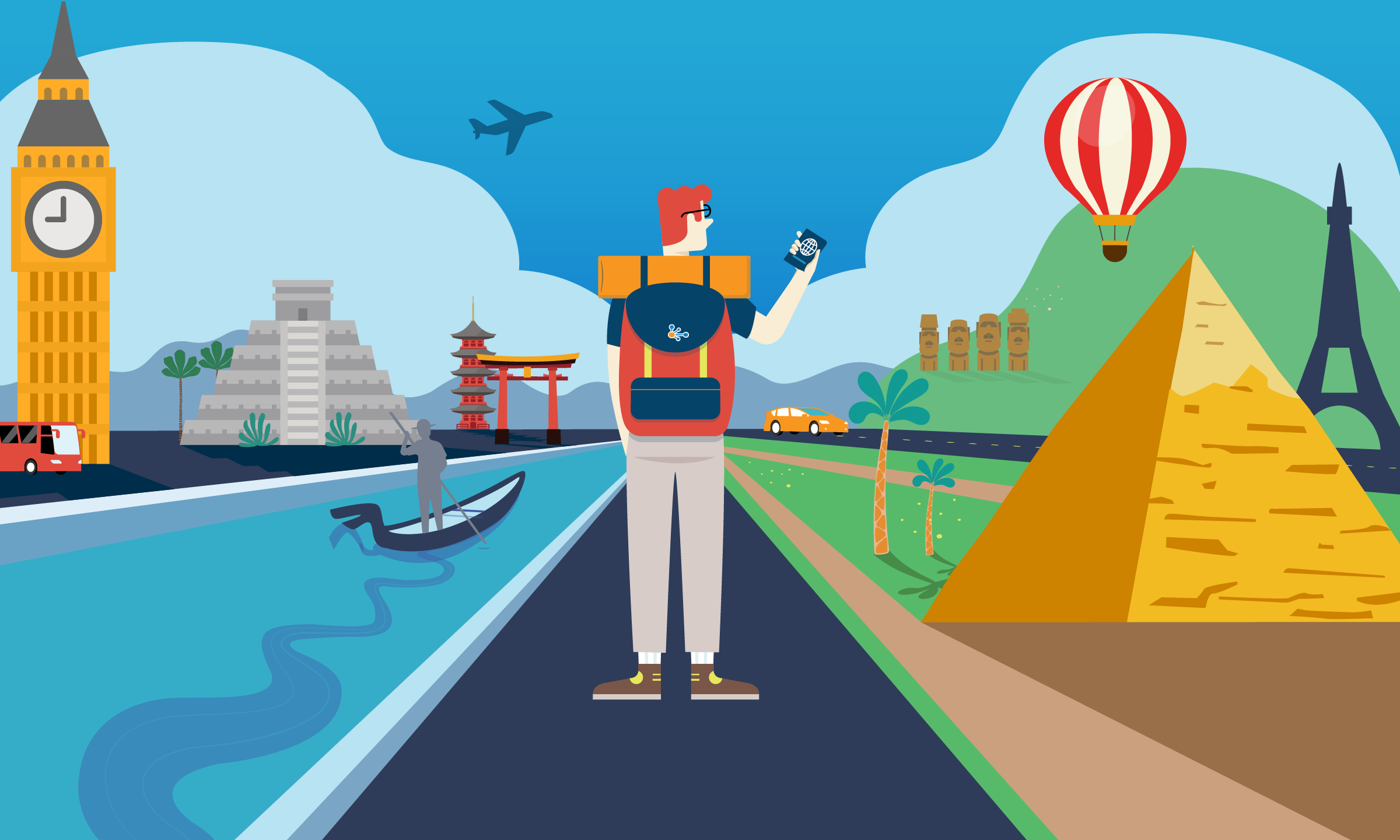 illustration of person traveling