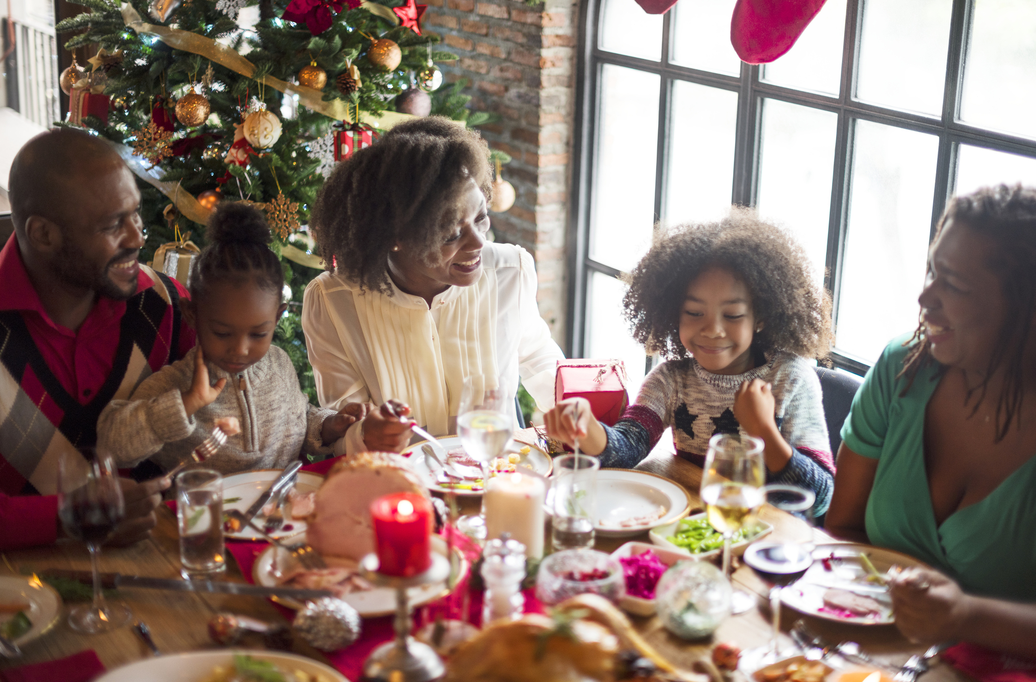 family gathered for holiday