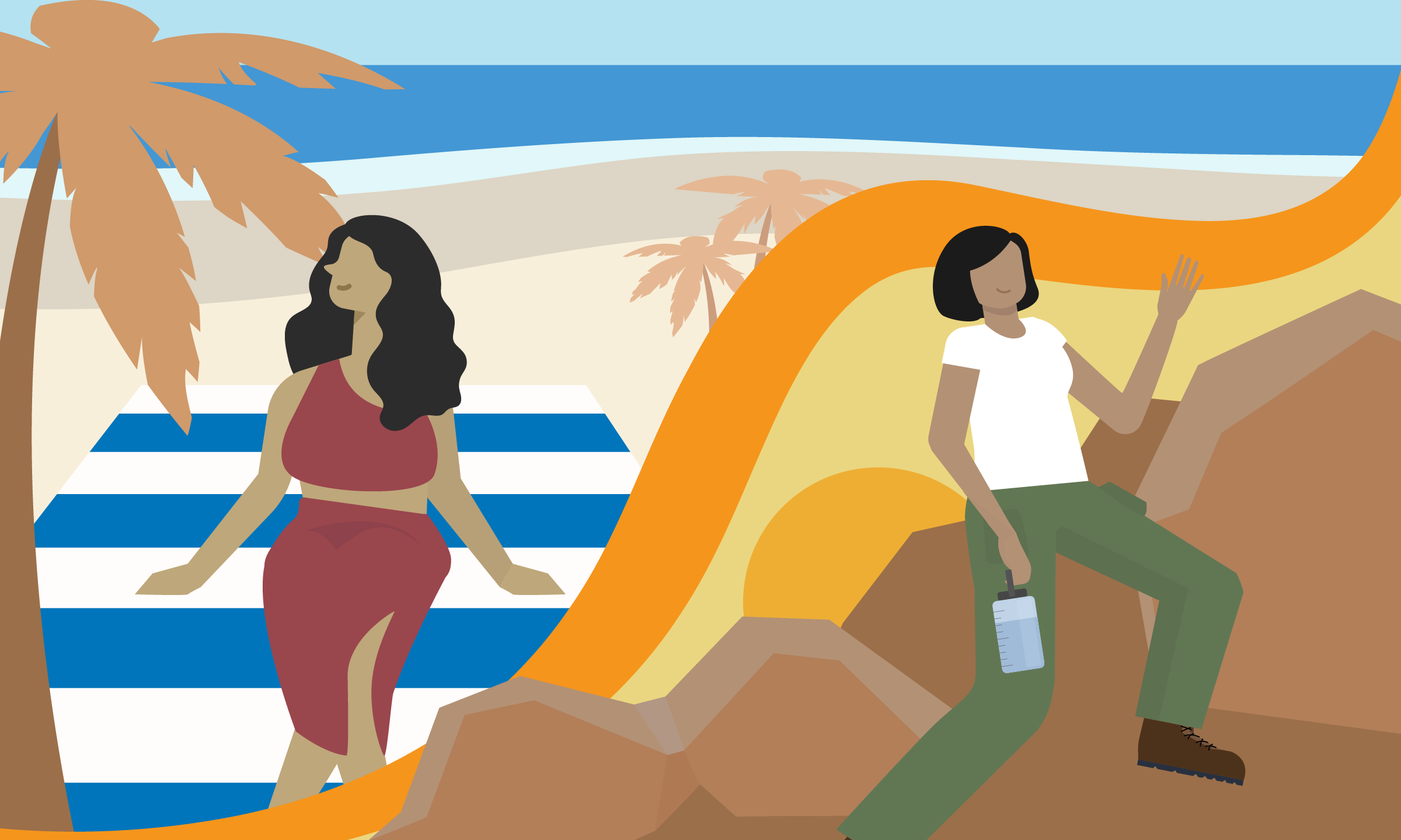 illustration of two people on a trip