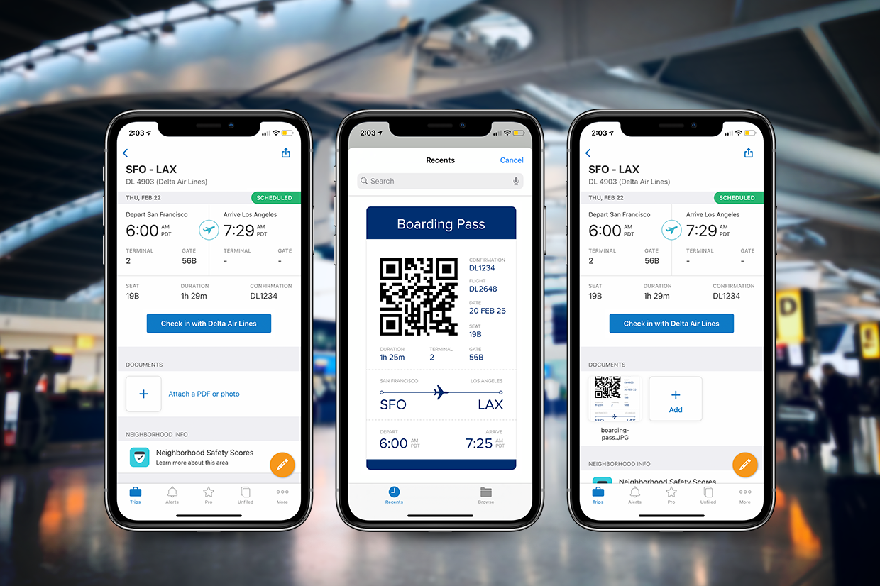 Documents in TripIt