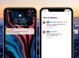 two phone screens with alerts