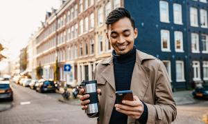 image of person looking at phone